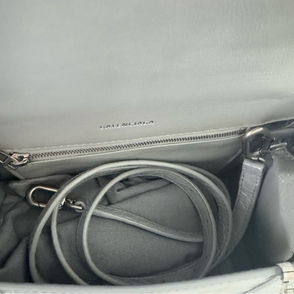 Balenciaga HOURGLASS SMALL CROCODILE EMBOSSED Crossbody Top Handle Shoulder Bag - Picture 12 of 13